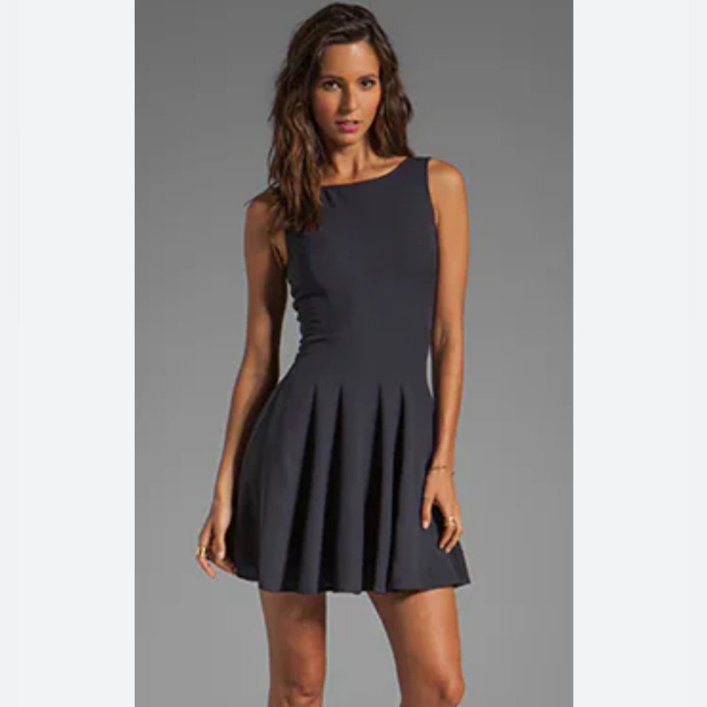 THEORY Kaien W Dark Navy Maritime Skater Sleeveless Mini Dress Size 0 2